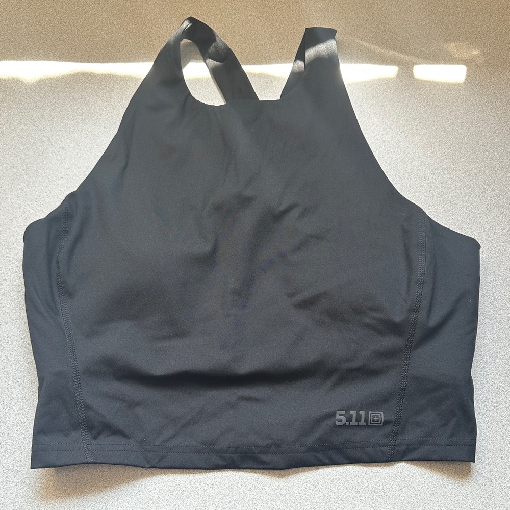 EUC - 5.11 Tactical Women's Black High-Neck Active Crop Top